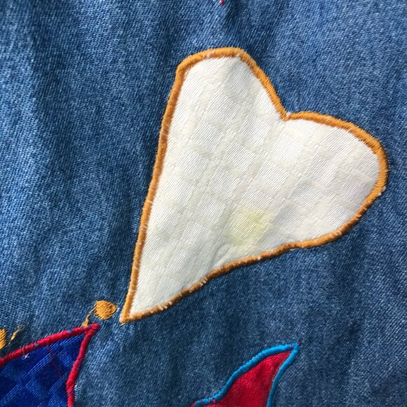 Indigo Moon Denim Jacket Button Long Sleeve Artsy Womens M - Picture 4 of 8